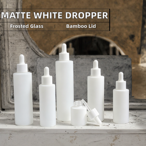 Matte Frosted <b>Glass</b> Dropper <b>Bottle</b> Cosmetic Packaging 20ml 30ml <b>50ml</b> 60ml 100ml for Essential Oil Lotion - Product Image 2
