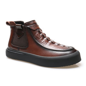 Botas para Hombre de Cuero Genuino, Botas Británicas de Otoño e Invierno, Zapatos para Hombre de Alta Calidad, Talla Grande - Product Image 1