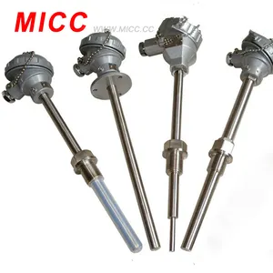 MICC Fast heat diffusion Mineral insulated RTD sensor with thermowell 1000+ degrees Max.operaring temp