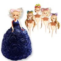 プラスチック製のおもちゃの人形の女の子のドレス誕生日の装飾ケーキトッパー