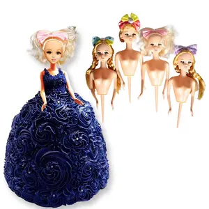 Gaun Ulang Tahun Anak Perempuan, Mainan Boneka Plastik Hiasan Atas Kue