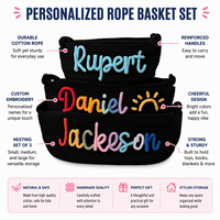 Panier de rangement pour la crèche en coton réutilisable écologique personnalisé avec un nom pour un nouveau-né garçon fille cadeau de naissance