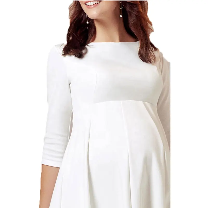Maternity Custom Casual Soft Photoshoot Pregnant Clothes Pregnancy Elegant Midi Clothing Maternity Dress For Women