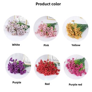 Fiori Artificiali in Tessuto Serigrafato a 5 Teste, Stile Pastorale, <span class=keywords><strong>Simulacra</strong></span> Viola - I Migliori in Vendita per Composizioni Floreali - Product Image 4