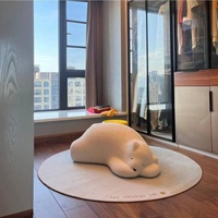 Canapé et coussin de dossier pour enfants, style nordique, motif vache et ours polaire, en textile, sans assemblage requis