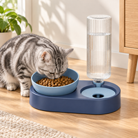 Distributeur automatique double bol en plastique durable Zheng Xin pour chats et chiens avec écran LCD – Dispositif d'abreuvement pour chats à usage intérieur