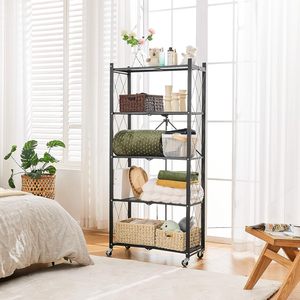 Foldable Powder Coated Kitchen Accessories Tool <b>Storage</b> Rack Carbon Steel Utensils Wok Pan Display Racks Living Room Modern - Product Image 2