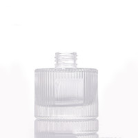 Bouteille en verre vide à nervures verticales pour diffuseur de parfum à bâtonnets, avec bouchon doré, 50 ml, 100 ml, pour huiles parfumées d'ambiance