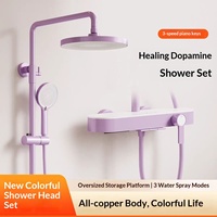 Nouvel arrivage : Ensemble de douche haute pression coloré pour salle de bain domestique – Kit de douche moderne à fixation murale