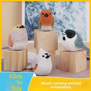 Décoration en bois Fat Bird, adaptée aux enfants et à la décoration de bureau, cadeau de salon bricolage de Noël - Product Image 5