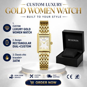 Montre Femme Personnalisable avec Logo 2024, Style Antique, Quartz, Acier Inoxydable, Rectangulaire, Étanche, Bracelet en Cuir de Luxe, Idéale comme Cadeau - Product Image 1