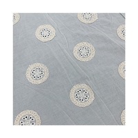 Tissu en maille florale respirant, soluble dans l'eau, 100% coton, dentelle pour robe brodée ou hawaïenne, tissu en coton pour broderie
