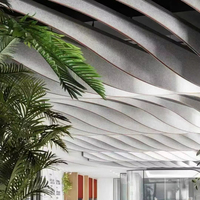 Baffles d'isolation décoratifs en feutre de fibres de polyester, absorption acoustique moderne pour hôtel, appartement, mur incurvé, plafond acoustique