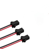 Kabel Daya LED Baru Arus Rendah Berlapis Timah SM-2P 2-Kawat Male-Female Isolasi PVC Panjang 150mm untuk Aplikasi Elektronik