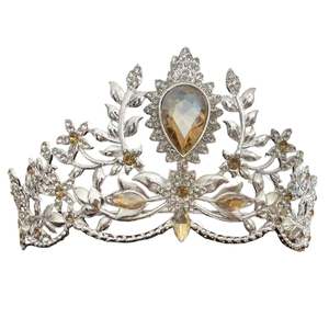 Nueva Corona de <span class=keywords><strong>Miss</strong></span> Universo, Tiara de Cristal con Hojas Plateadas, Corona y Tiara, Accesorio para el Cabello, Ideal para Bodas y Fiestas - Product Image 2