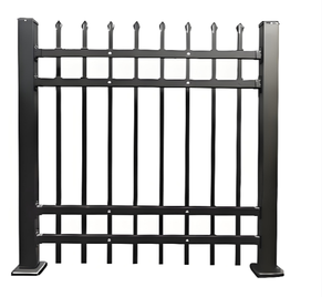 Panneaux de clôture en acier galvanisé noir décoratifs pour jardin moderne, portail coulissant, clôture de sécurité extérieure personnalisée pour piscine, jardin, cour - Product Image 4