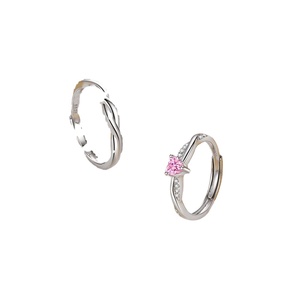 Bague en zircon en forme de cœur, argent sterling 925, minimaliste, simple, élégante, bijoux pour femmes, cadeau de tous les jours - Product Image 1