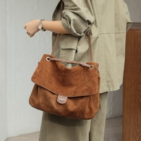 Sac fourre-tout exclusif pour femme en cuir véritable et daim de vachette, couleur unie, grande capacité, polyvalent, nouvelle tendance 2026, personnalisable ODM/OEM