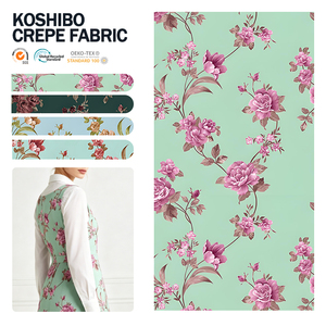 Polyester Koshibo mousseline de soie personnalisé été vêtement fleur abstraite Styles impression numérique pour mariage dame robe crêpe tissu - Product Image 1