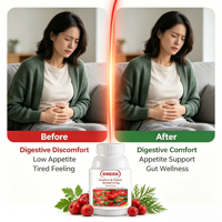 OEM Natural Espino Hierbas Tabletas Caramelo Molleja de Pollo Digestión Salud Intestinal Suplemento Dietético 100 Tabletas