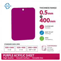Acrylique coulé PMMA violet 4x8 pieds, coupé sur mesure en gros, directement de l'usine, pour projets d'affichage