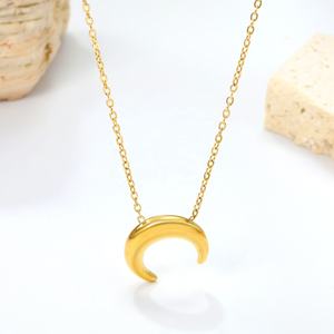 Nuevo Collar de Moda en Acero Inoxidable con Baño de Oro de 18K PVD, Diseño Minimalista de Media Luna, para Mujer - Product Image 4