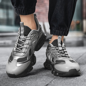 Chaussures tendance pour hommes, respirantes, en mesh, avec semelle en caoutchouc amortissante, doublure en coton, toutes saisons - Product Image 2