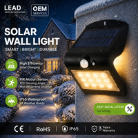 Applique Murale Solaire Extérieure Double Éclairage IP65 avec Capteur de Mouvement PIR et Lumière Ambiante Douce pour Patio, Balcon, Villa