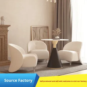 Sillón Individual Compacto <span class=keywords><strong>para</strong></span> Salas de Estar y Dormitorios, Estilo Nórdico, Salón de Belleza, Moderno, Minimalista, Tapizado, Mueble de Madera <span class=keywords><strong>para</strong></span> el Hogar - Product Image 3