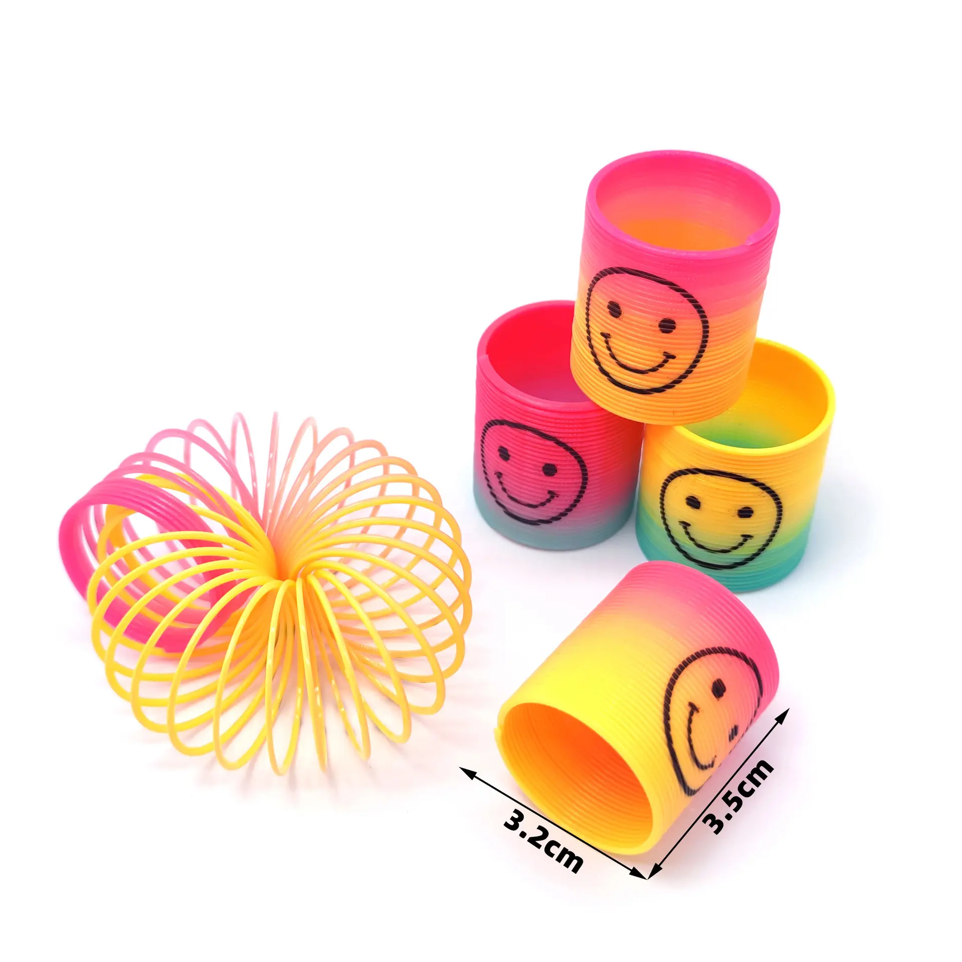 Hot selling mini magic circle spring plastic rainbow circle rainbow Plastic ring