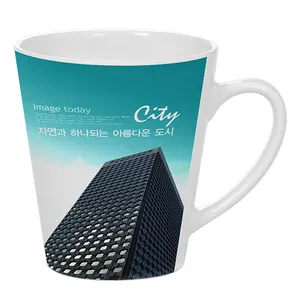 Wholesale 12oz Conical Sublimation Latte Ceramic Mug Orca Coatings