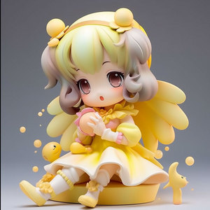 Figurine en résine d'une mignonne angeleuse avec des ailes, style anime, décoration de bureau, cadeau artisanal pour enfants de 7 à 12 ans - Product Image 1
