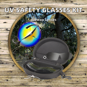 Kit de lunettes de sécurité 6 lentilles interchangeables Anti-rayures Protection UV Léger Cadre intégral Cyclisme Résistant aux chocs Lunettes Z87 - Product Image 2