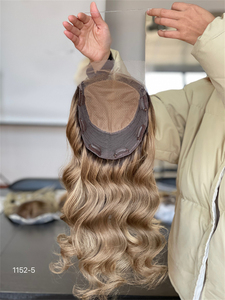 Encaje transparente duradero, adorno de encaje de pelo Real ondulado suelto de 16 pulgadas para mujer, Mini Peluca de densidad 130% con línea de cabello - Product Image 5