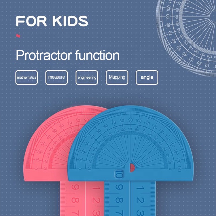Оптовая продажа, недорогая многофункциональная детская Милая угловая линейка 5 в 1