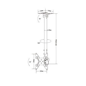 Support de télévision télescopique robuste et réglable en hauteur pour <span class=keywords><strong>plafond</strong></span>, idéal pour salles de classe, bars, cinémas maison, restaurants et salles de conférence - Product Image 2