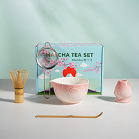 Ensemble d'outils à matcha japonais Westgreen, motif en relief, bol à matcha en céramique, fouet à matcha en bambou pour la cérémonie du thé, 5 pièces