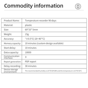 High Quality Disposable <strong>Temperature</strong> Record 90 Days <strong>Data</strong> <strong>Logger</strong> High <strong>Temperature</strong> Alarm Cold Chain <strong>Temperature</strong> Recorder - Product Image 4
