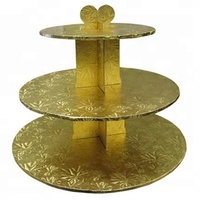 Spot monochrome trois couches plaqué or gâteau rack jetable dessert table créatif snack présentoir