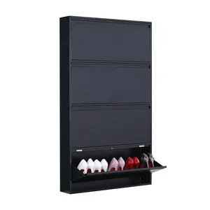 Modern High Glossสีขาว50คู่รองเท้าRackจัดเก็บตู้เสื้อผ้าตู้รองเท้าRack Organizer