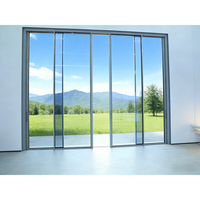 Système de porte coulissante en alliage d'aluminium ultra-étroit, double vitrage en verre trempé, pour appartement, cloison de salon d'hôtel