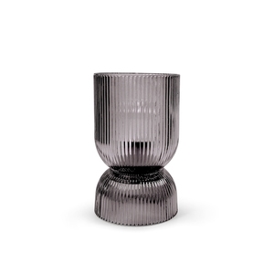 Lampe LED Lumia en verre transparent violet 11,5x18 cm, lumière de bougie sans flamme - Product Image 1