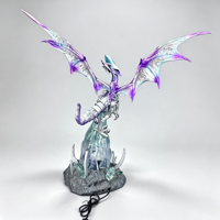 Figurine de dragon blanc aux yeux bleus lumineux, modèle GK d'anime, jouet tendance, statue, article de collection, décoration de table, cadeau d'anniversaire
