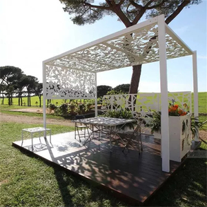 Corten-pérgola de acero de diseño moderno para jardín, techo de piscina con pantalla solar lateral - Product Image 3