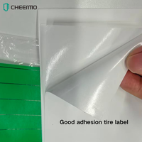 Échantillon Gratuit Autocollants d'Étiquettes de Pneus Marque CHEERMO en Papier Synthétique PP Blanc avec Papier de Démoulage Adhésif Fort 1.07M*400m