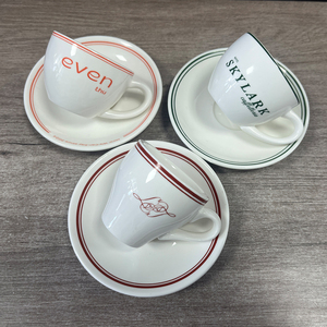 Bộ tách trà cà phê <span class=keywords><strong>Espresso</strong></span> gốm sứ 75ML có logo tùy chỉnh, thiết kế hiện đại phong cách Âu Mỹ, nhỏ gọn, dùng cho quán cà phê - Product Image 2