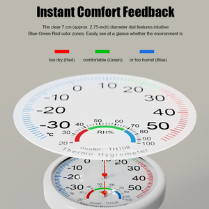 Thermomètre hygromètre à pointeur en plastique ABS pour intérieur et extérieur, vente en gros, personnalisable OEM, pour réfrigérateur et congélateur - Product Image 4