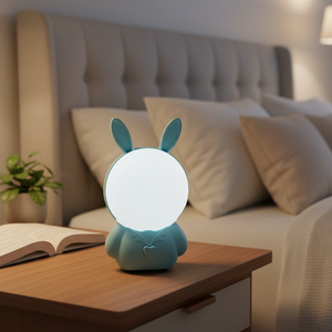 Lampe de nuit LED GL-W133 Mini Lapin Mignon à Longues Oreilles, Interrupteur à Bouton, Double Couleur, 5V, en Plastique PP, pour Chambre d'Enfant - Product Image 2