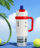 Gobelet isotherme en acier inoxydable de 800 ml avec poignée, bouteille d'eau à double paroi pour le camping, les voyages en plein air