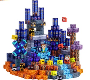 Mine World Craft Blocs de construction magnétiques carrés et bâtonnets magnétiques pour enfants, jouets, matériaux de construction magnétiques, blocs magnétiques - Product Image 1